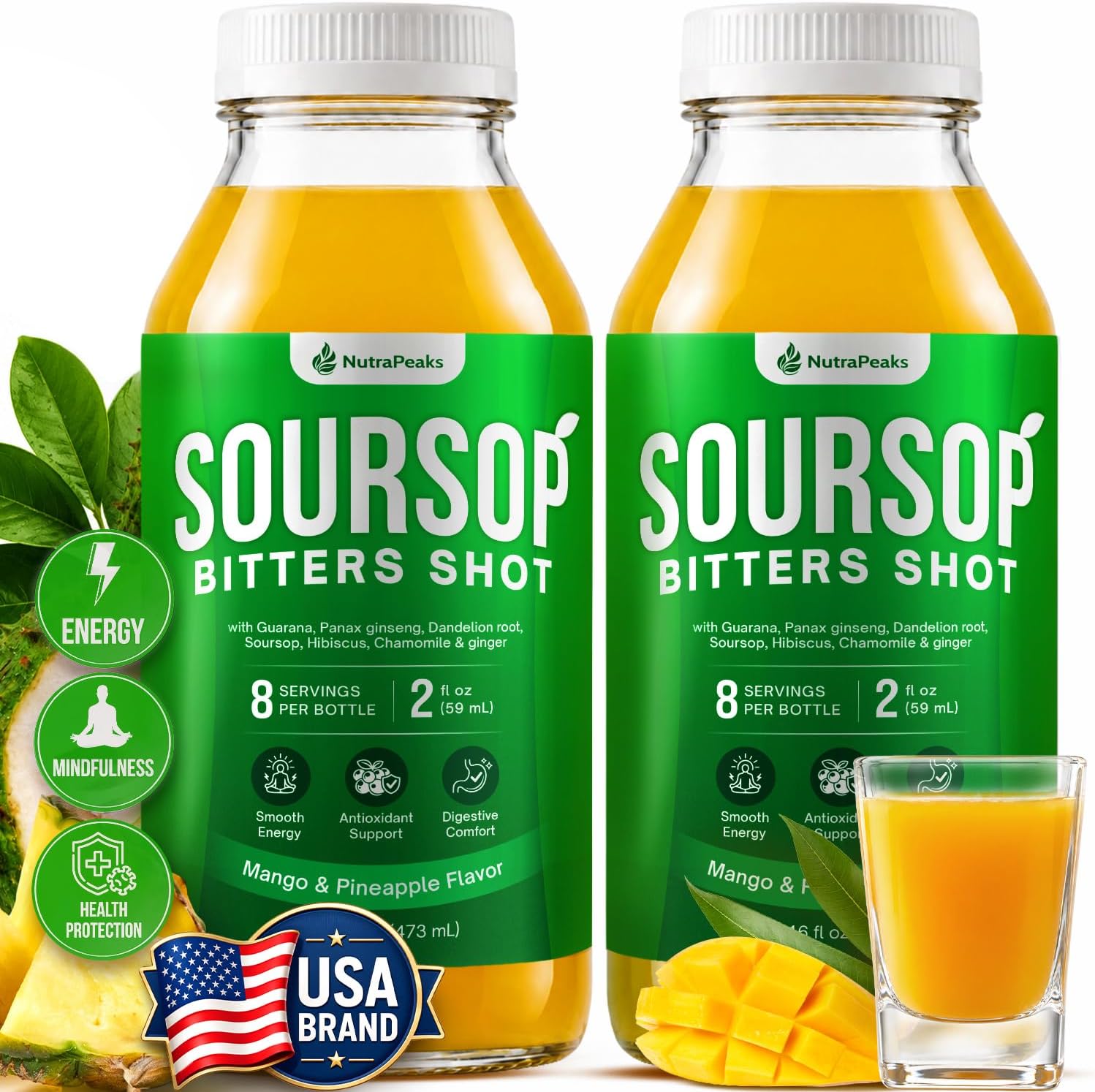 NutraPeaks Soursop Bitters Liquid Drops – 2 fl oz
