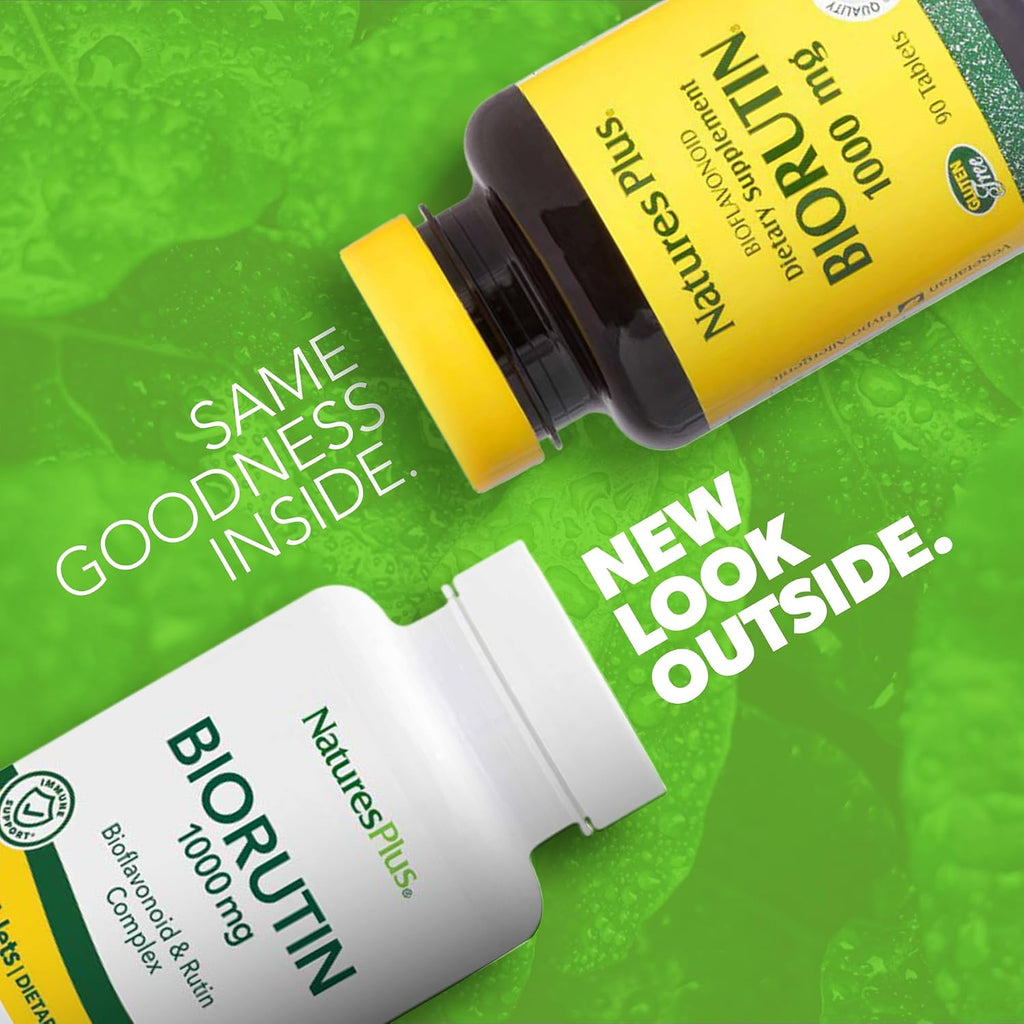 NaturesPlus Biorutin 1000 mg - 90 comprimidos - Bioflavonoides y complejo de rutina