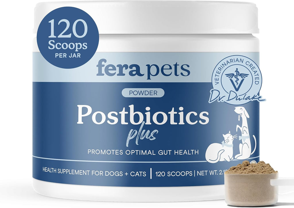 Fera Pets Probióticos Orgánicos para Perros y Gatos con Prebióticos - 12 Cepas, 5B UFC - 60 Dosis
