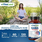 FineLand GABA + BioPerine® – 120 Cápsulas Veganas