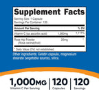 Nutricost Vitamina C con Escaramujo 1025mg, 120 Cápsulas