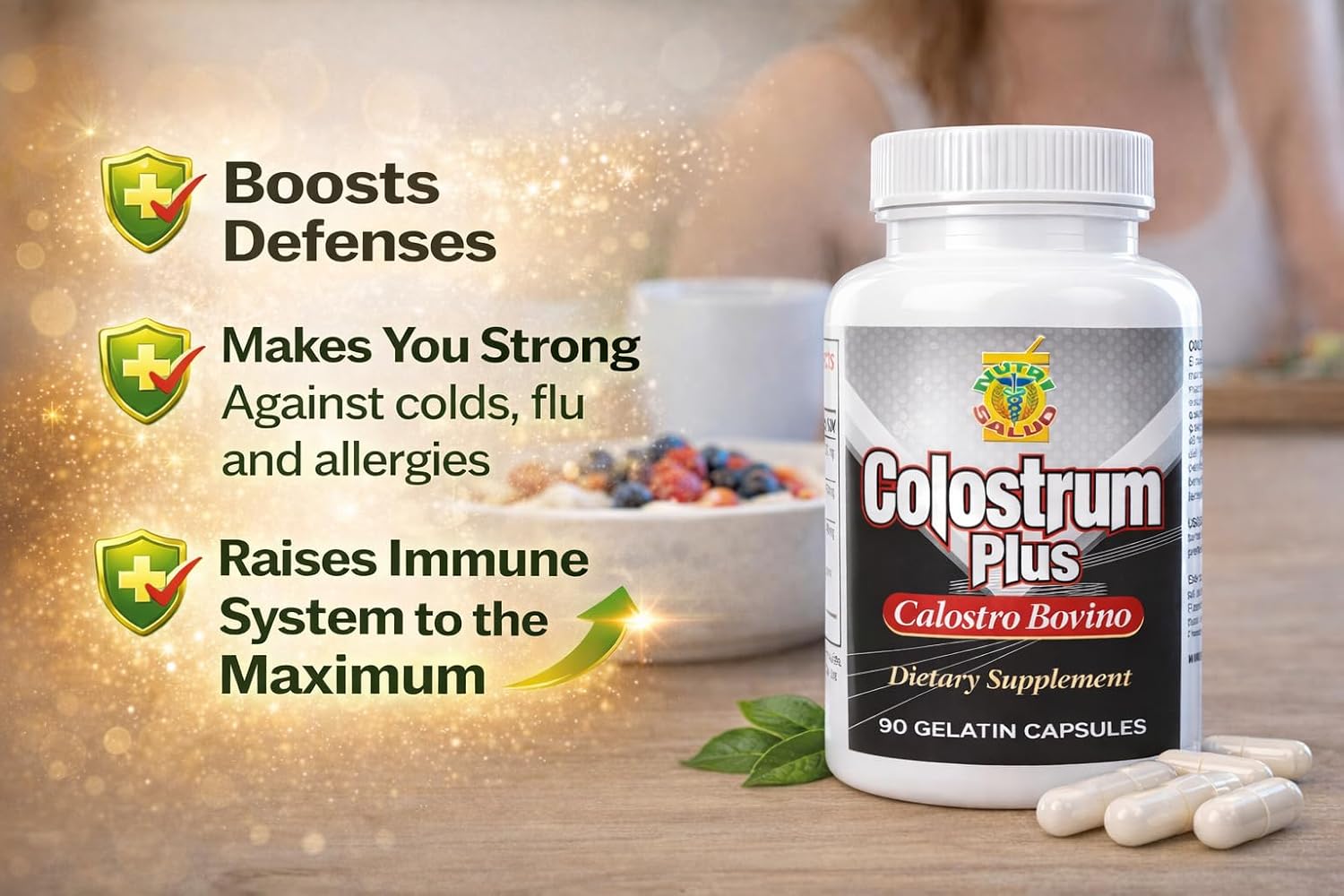 Colostrum - Calostro Bovino en Cápsulas (90 cápsulas)