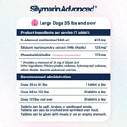 SilymarinAdvanced Suplemento Hepático para Perros Grandes - Cardo Mariano con SAMe y Silibina - 30 Comprimidos