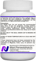 Nikoni Liposomal S-Acetil L-Glutation, Resveratrol, Ácido Hialurónico y Colágeno, 500 mg, 120 Cápsulas Blandas