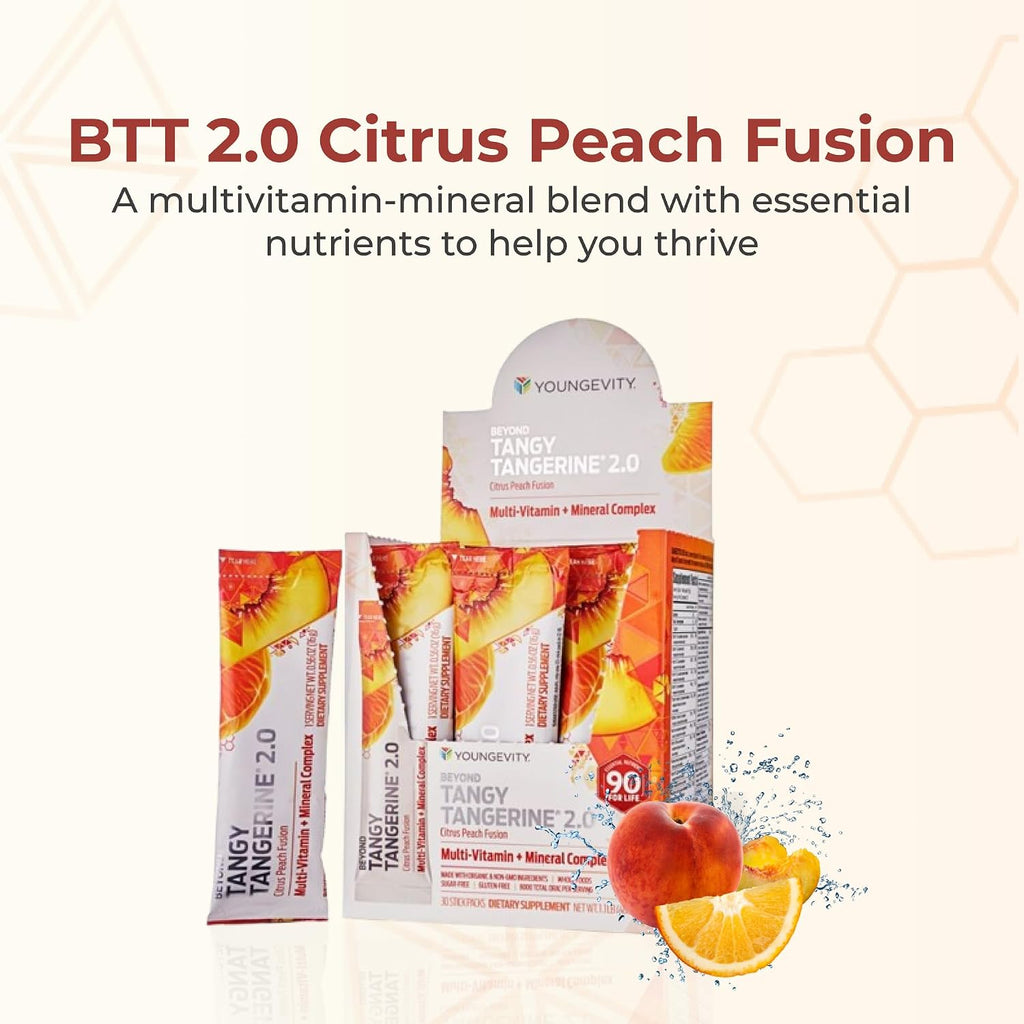Beyond Tangy Tangerine 2.0 Sobres con Infusión Cítrica de Durazno (30 Sobres)