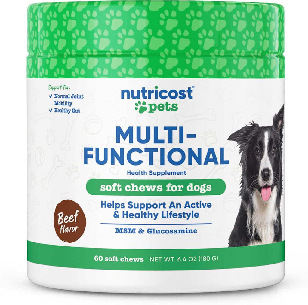 Nutricost Pets - Suplemento Multifuncional en Chews Blandos para Perros, Sabor a Res, 60 unidades