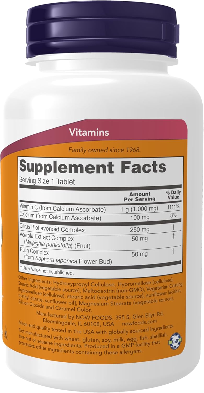 NOW Foods Vitamina C-1000 Complex con Bioflavonoides, 90 Tabletas