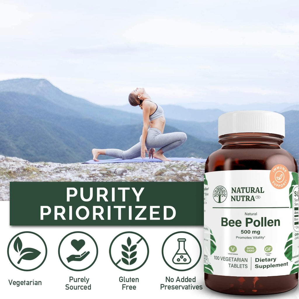 Natural Nutra Polen de Abeja 500 mg, 100 Comprimidos