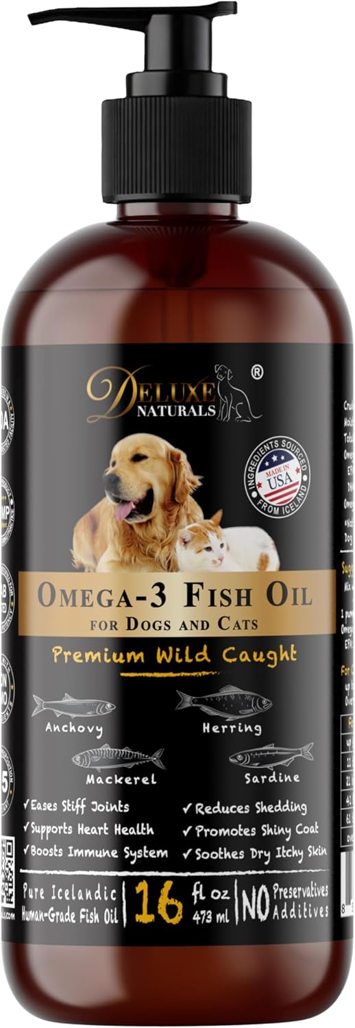 Aceite de Pescado Omega-3 para Perros y Gatos – EPA y DHA – 473 ml