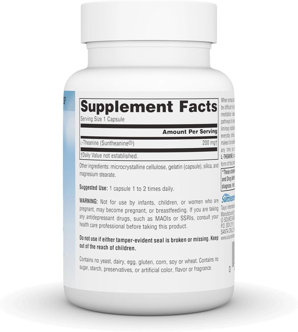 Source Naturals Serene Science L-Theanine, 200 mg - 60 Cápsulas