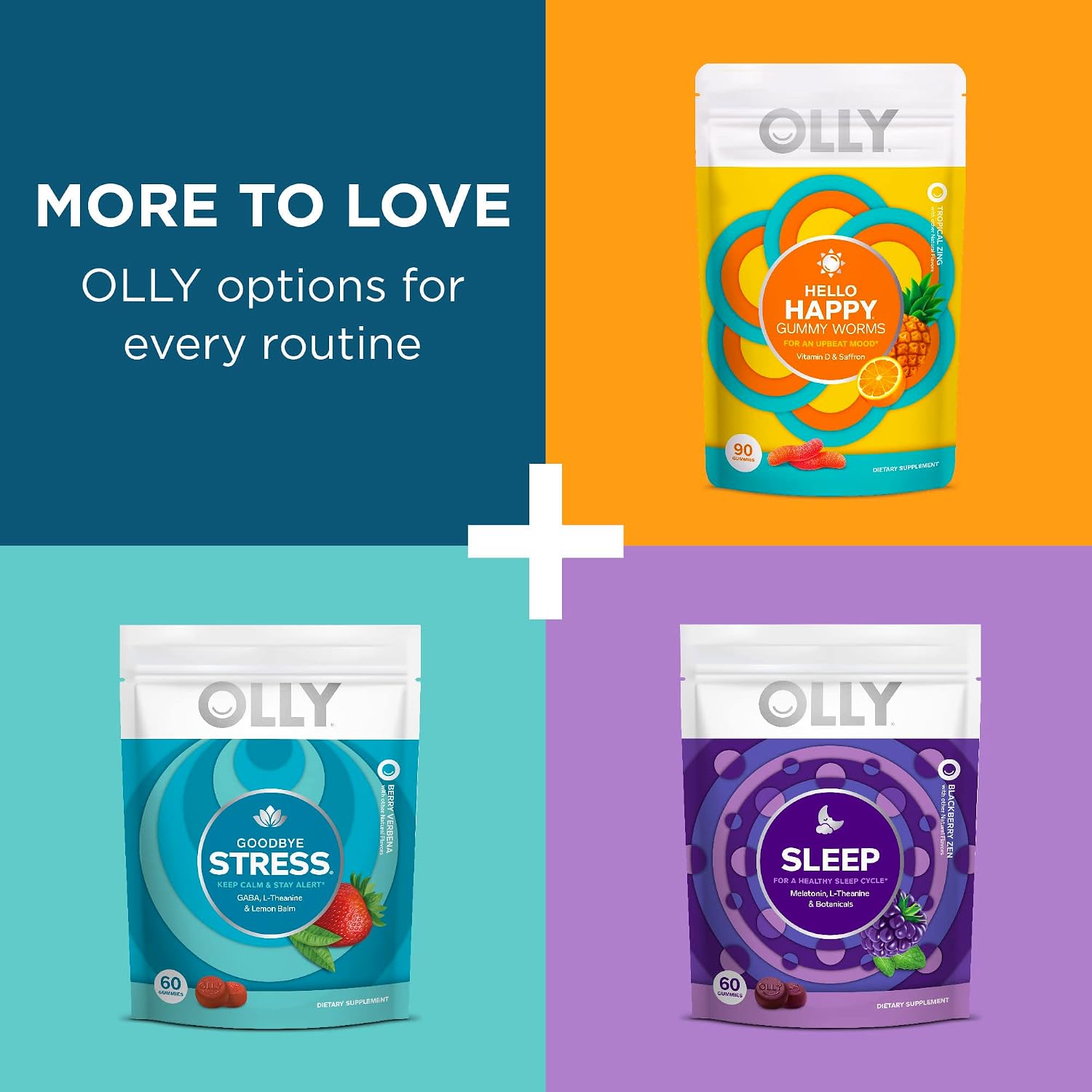 OLLY Joy Jar - Frasco de Cristal Recargable para Gominolas de Vitaminas, hasta 120 Gominolas, Edición Limitada 2022