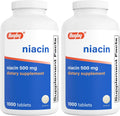 Rugby Niacina 500mg - Vitamina B3 - 1.000 Comprimidos (Envase de 2)