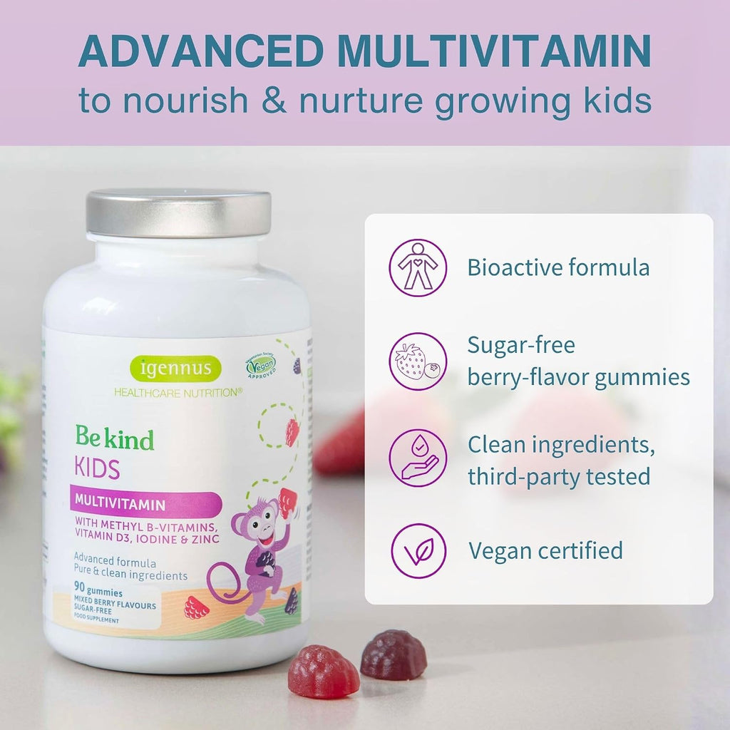 Igennus Methylated Kids Multivitamin Gummies - 90 Gominolas Multivitamínicas para Niños 4+ años