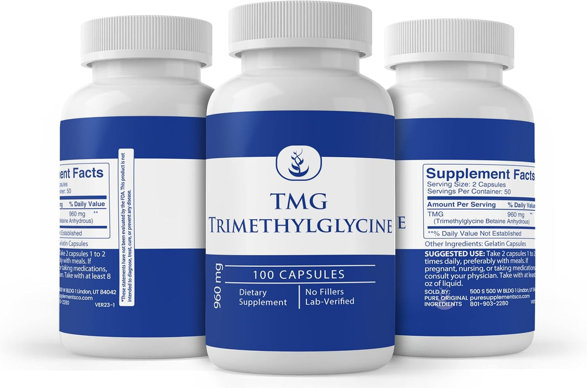 TMG (Trimetilglicina) 100 Cápsulas - Betaina – Metabolismo de proteínas y aminoácidos: Ayuda al organismo a – Image 4