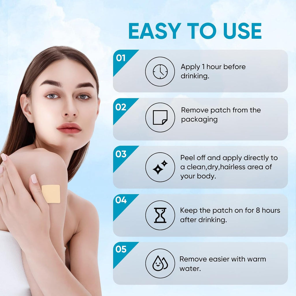 Vitaxpach Recovery Patches - 48 Parches, Ingredientes 100% Naturales - Despierta Renovado, Parches Adhesivos Hidrorepelentes y Respetuosos con la Piel - Aplicar Antes de Beber