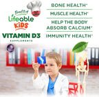 Lifeable Vitamina D3 para Niños 1000 IU Gominolas sin Azúcar 90 uds