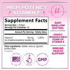 Vitamina E – 180 mg por Ración – Suplemento para Piel y Cabello – dl-Alfa Tocoferol – 60 Cápsulas Blandas