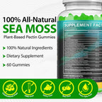 LTQXGT Gominolas de Sea Moss, Bladderwrack, Ashwagandha y Burdock Root - 60 Gominolas Veganas