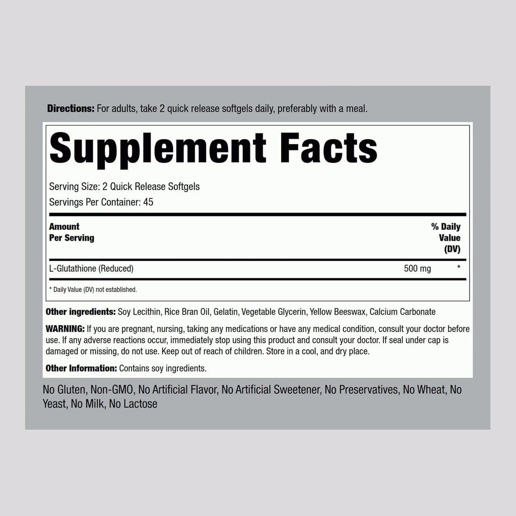 Piping Rock Glutatión Liposomal | 500mg | 90 Cápsulas Blandas