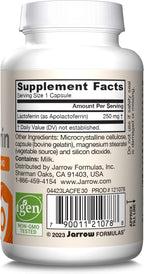 Jarrow Formulas Lactoferrina 250 mg - 30 Cápsulas - Apoyo Inmunitario y Absorción de Hierro