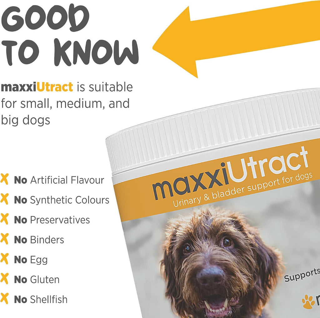 maxxiUtract Apoyo Urinario y Vesical para Perros - Suplemento Natural en Polvo con D-Manosa y Arándano - 150 g