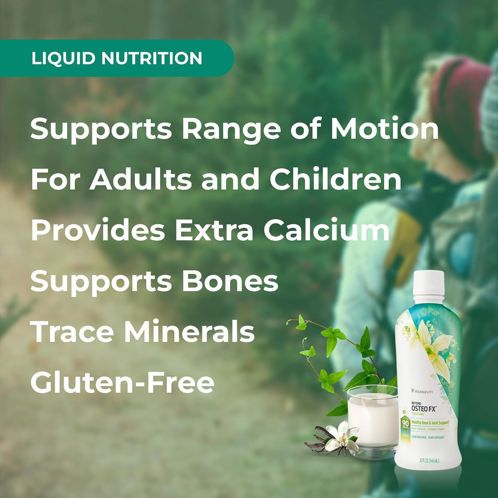Youngevity Beyond Osteo-FX Líquido - Calcio y Magnesio 1200/300 mg + Vitamina D3, Zinc, MSM, Glucosamina + 77 Minerales Traza - Suplemento para Huesos (Paquete de 4 x 946 ml)