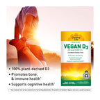 Country Life Vegan D3 5000 UI – Vitamina D3 Vegana de Liquen – 60 Cápsulas Blandas