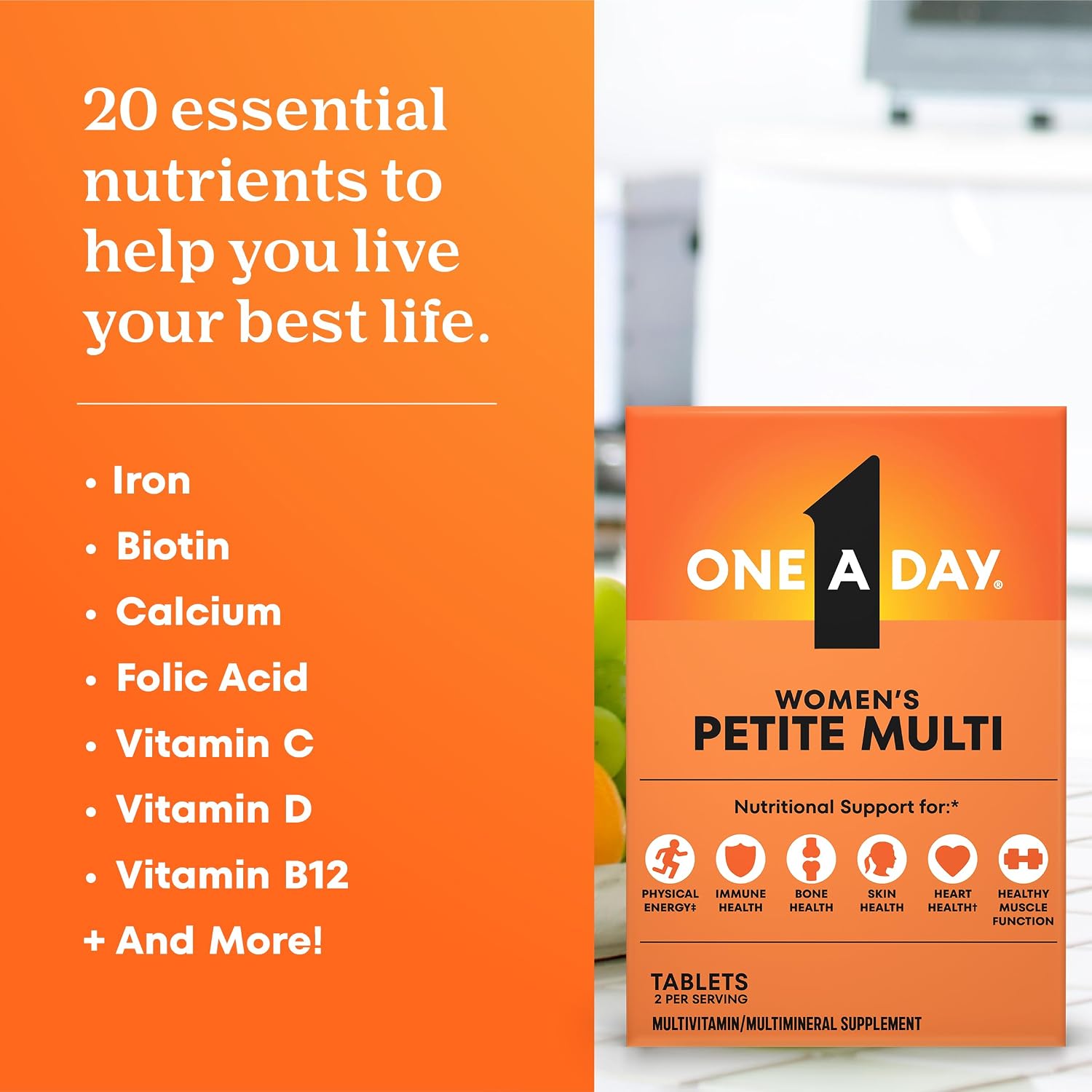 One A Day Women's Petites Multivitaminas para Mujeres, 160 Comprimidos