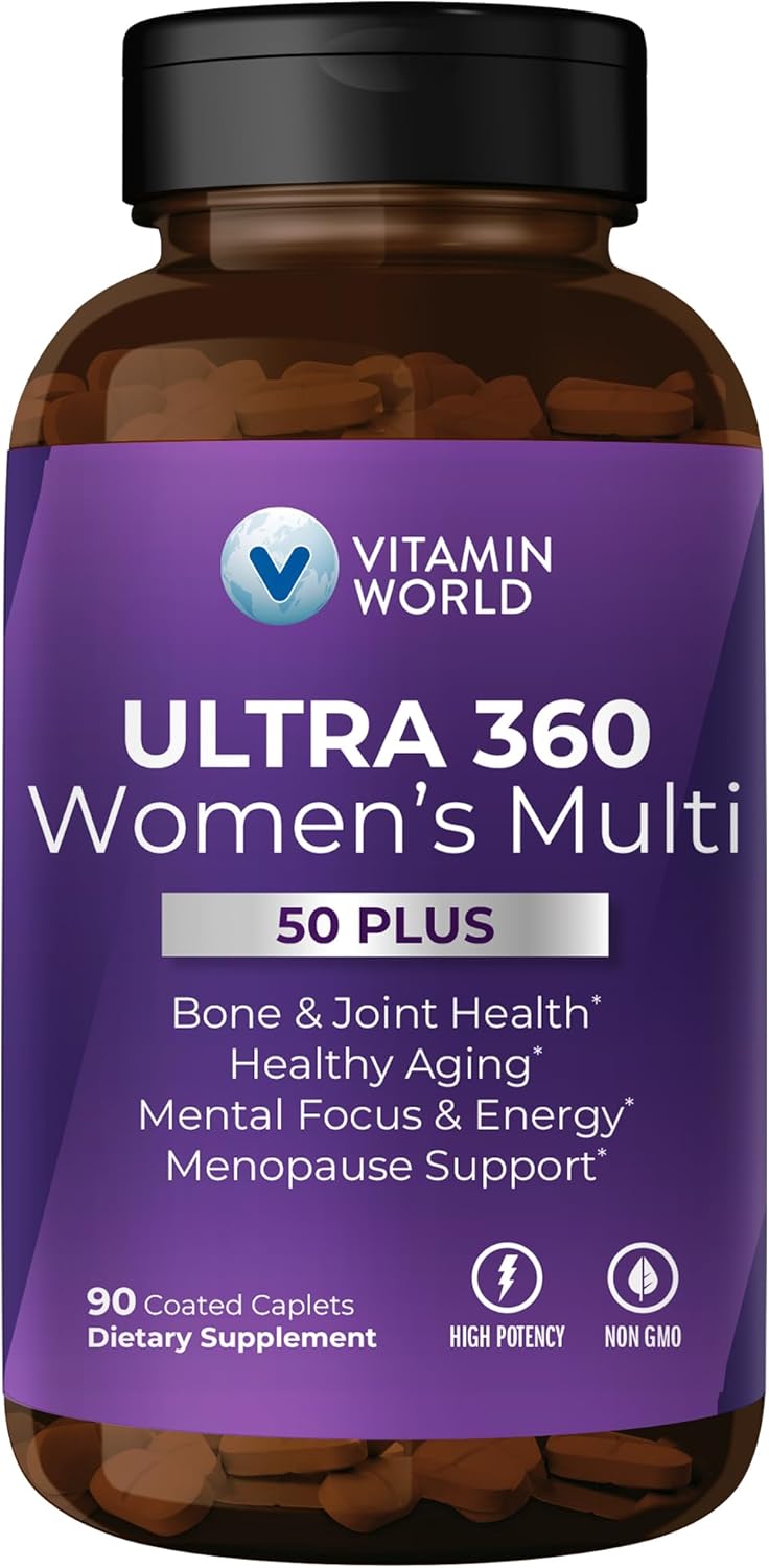 Vitamin World Ultra 360 Multivitamínico para Mujeres 50+ con Minerales y Hierbas, 180 Comprimidos