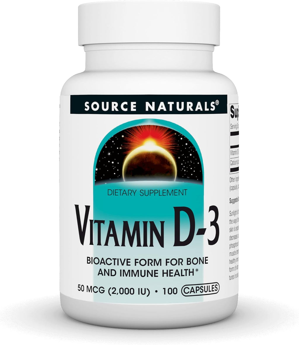 Source Naturals Vitamina D-3 2000 UI (50 mcg) - 100 Cápsulas