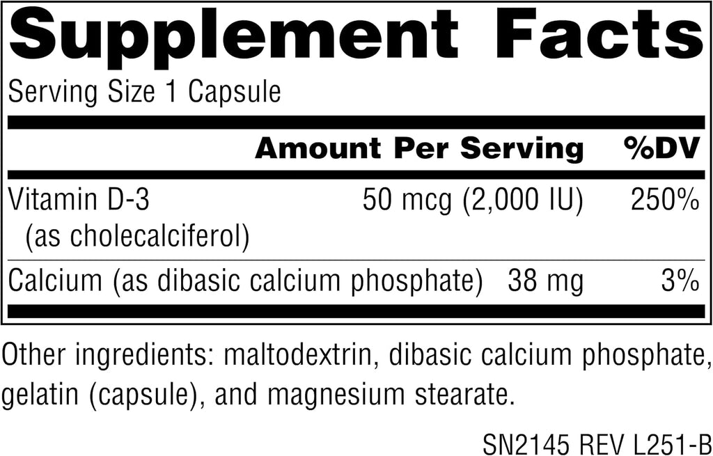 Source Naturals Vitamina D3 2000 UI - 200 Cápsulas