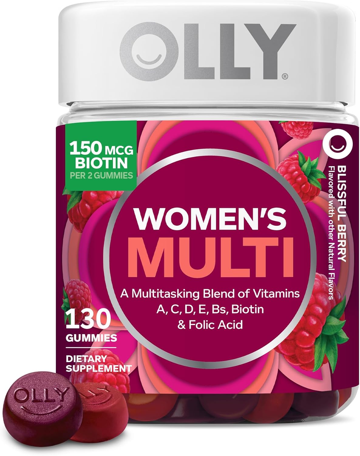 OLLY Multivitamínico para Mujeres en Gominolas, Sabor a Bayas, 130 Gominolas (65 Días)