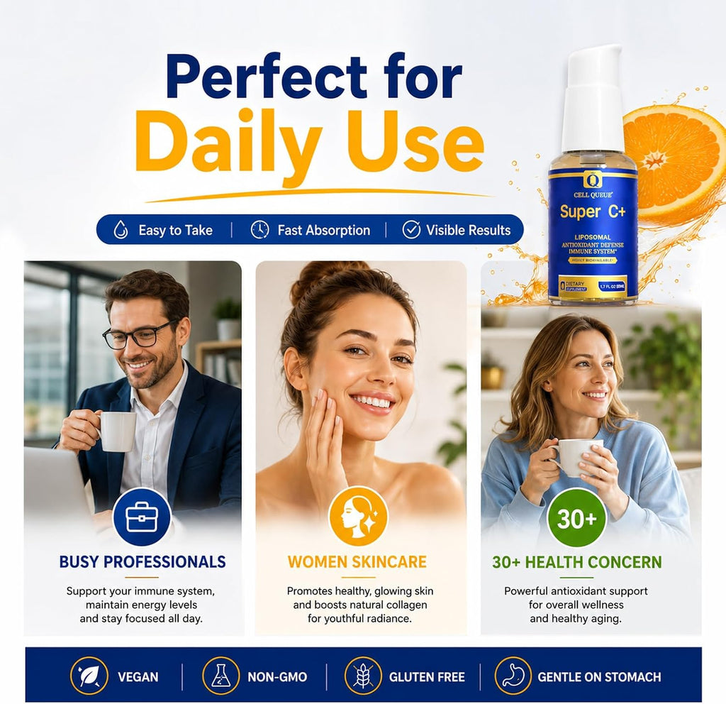 Cellqueue Vitamina C Liposomal Líquida 500 mg - Alta Absorción, Apoyo Inmunológico, Producción de Colágeno, Antioxidante, Suave para el Estómago, 50 ml