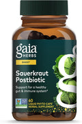 Gaia Herbs Postbiótico de Chucrut - Salud Digestiva e Inmune - 60 Cápsulas Veganas