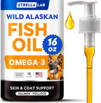 StrellaLab Omega 3 para Perros - 360 Golosinas de Aceite de Salmón