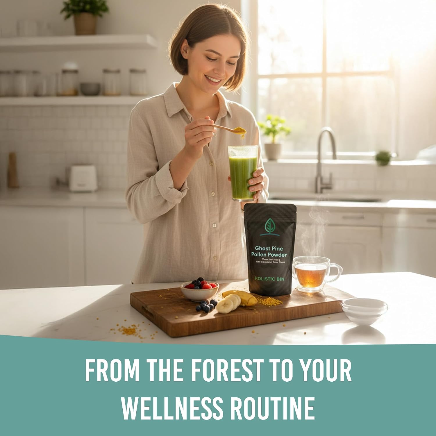 Ghost Pine Polen de Pino en Polvo - Ecológico, Silvestre, 20 g