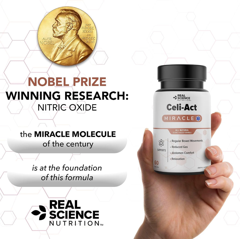 Real Science Celi-Act – Complemento para la Salud Digestiva con Vinitrox y GABA, 60 Cápsulas