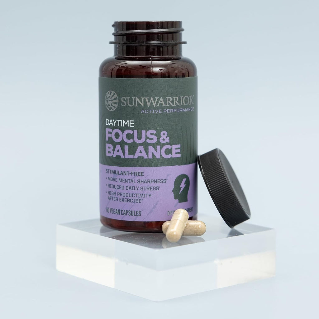 Active Focus & Balance de Sunwarrior - Nootrópico con Ashwagandha, Rhodiola y Reishi - 60 Cápsulas Veganas