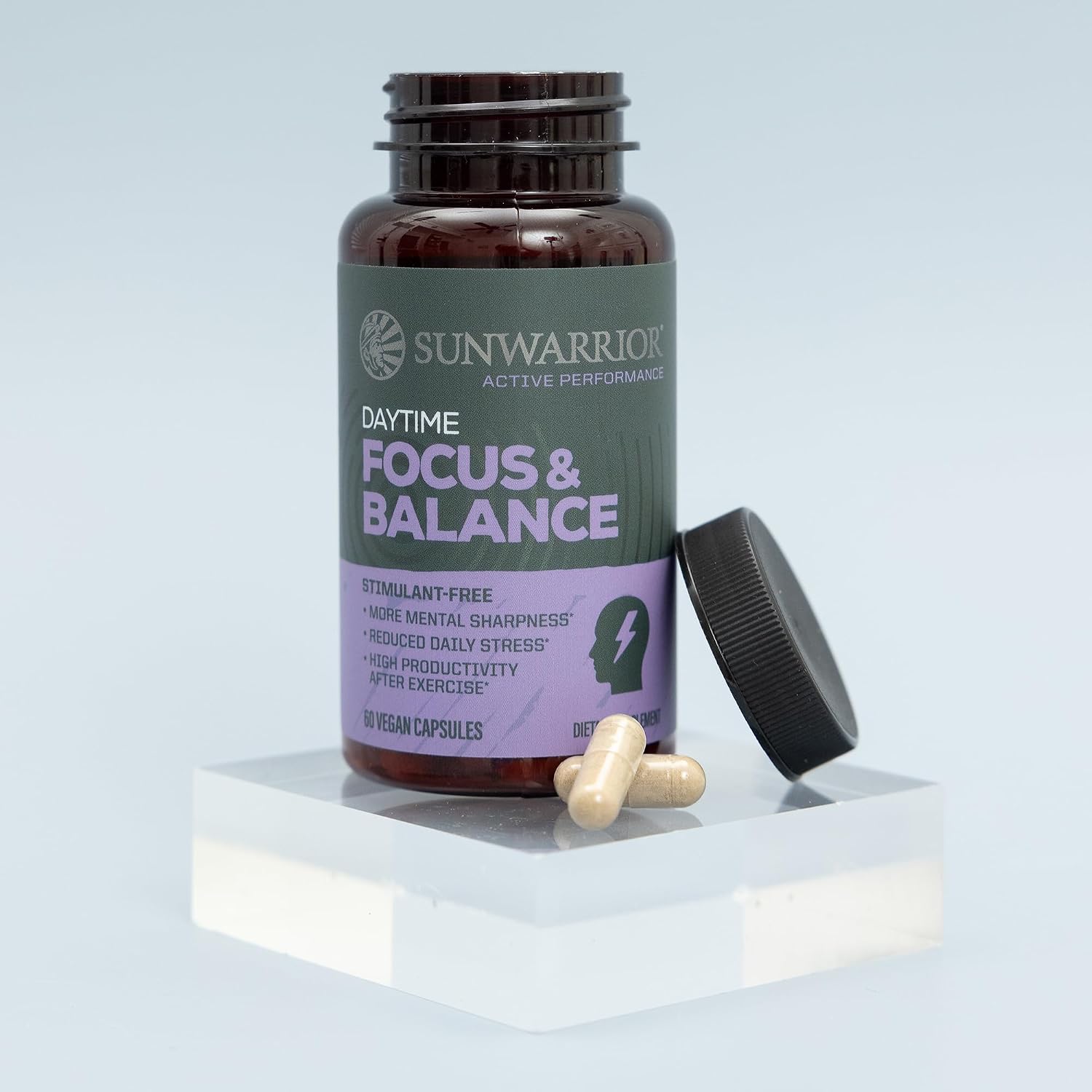 Active Focus & Balance de Sunwarrior - Nootrópico con Ashwagandha, Rhodiola y Reishi - 60 Cápsulas Veganas