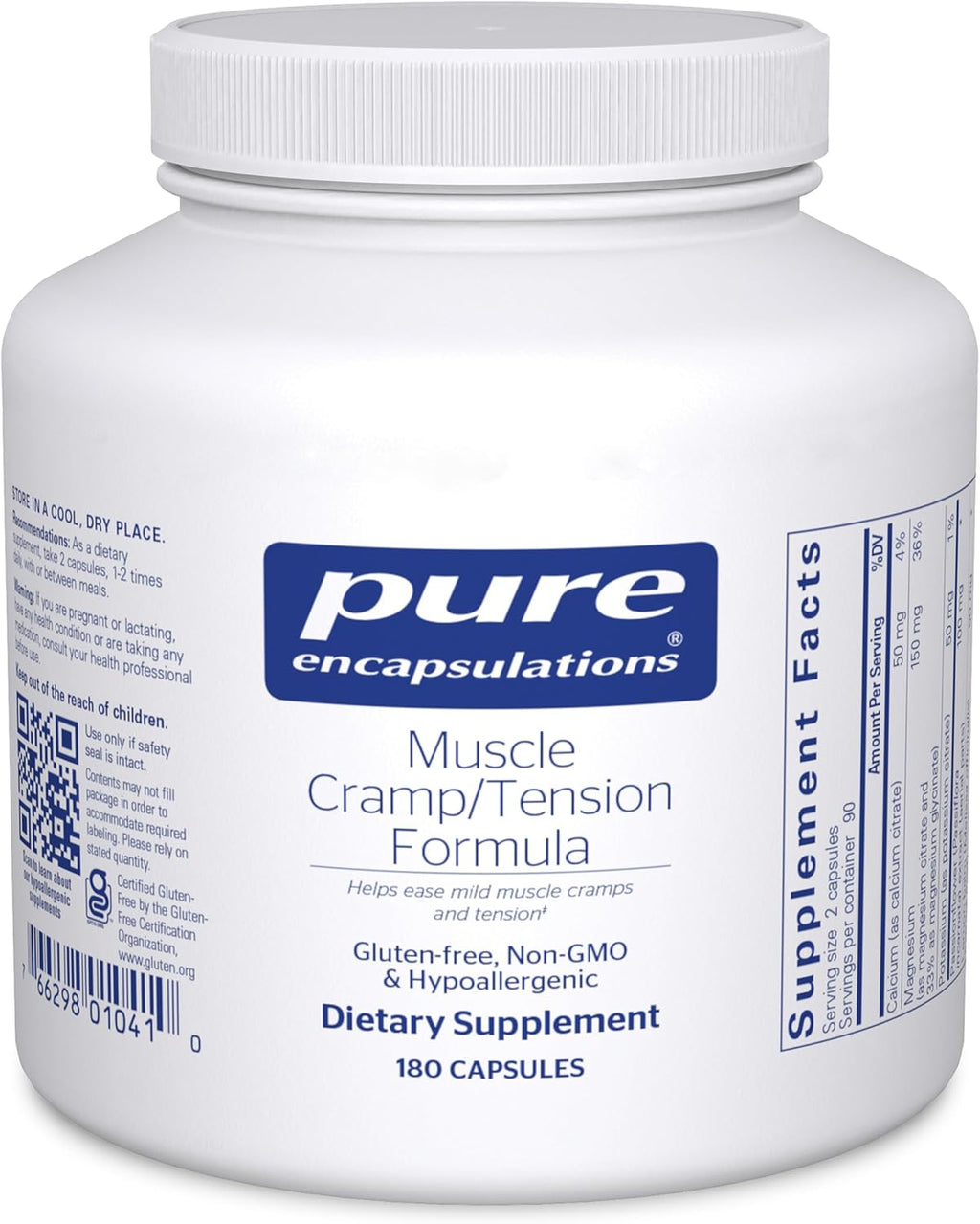 Pure Encapsulations Muscle Cramp/Tension Formula | Suplemento para Calambres Musculares y Tensión | 180 Cápsulas