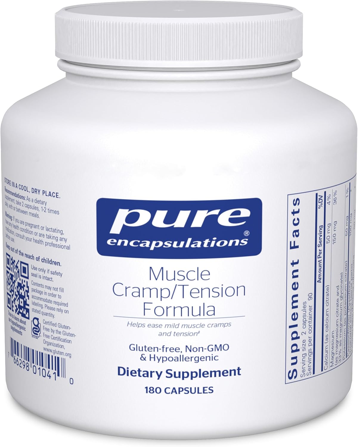Pure Encapsulations Muscle Cramp/Tension Formula | Suplemento para Calambres Musculares y Tensión | 180 Cápsulas