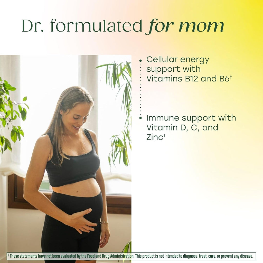 MegaFood Baby & Me 2 - Vitaminas Prenatales en Gominolas con Ácido Fólico y Colina - Sabor Frambuesa - 60 Gominolas (30 Dosis)