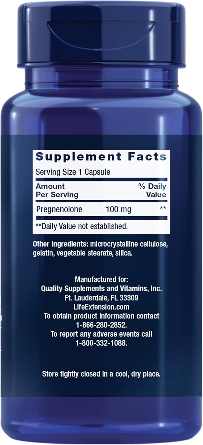 Life Extension Pregnenolone 100 mg - 100 Capsules