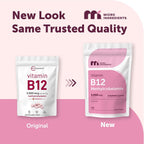 Micro Ingredients Vitamina B12 5000 mcg Metilcobalamina – 240 Comprimidos Masticables Sabor Fresa