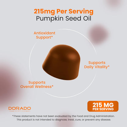 Gominolas de Aceite de Semilla de Calabaza 4000mg - Sin Azúcar, Sabor Naranja, Vegano (60 Gominolas) – Image 4