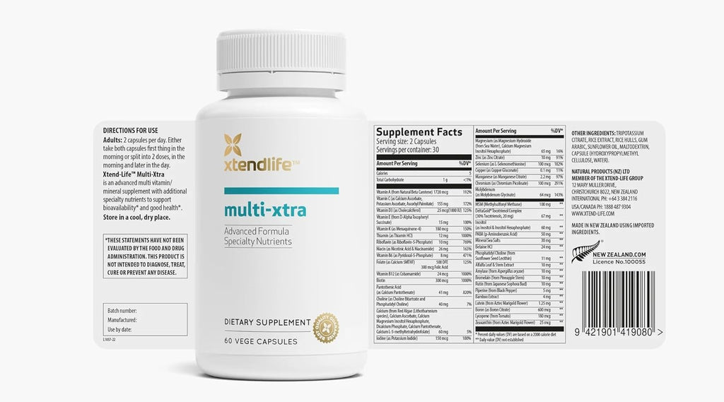 Xtendlife Multi-Xtra Multivitamínico Completo 30 Días