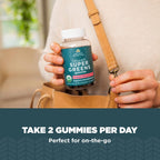 Ancient Nutrition Supergreens Gummy - Gominola Orgánica de Superalimentos con Frutas, Verduras y Hierbas Reales, 100 unidades, Sabor Fresa Sandía