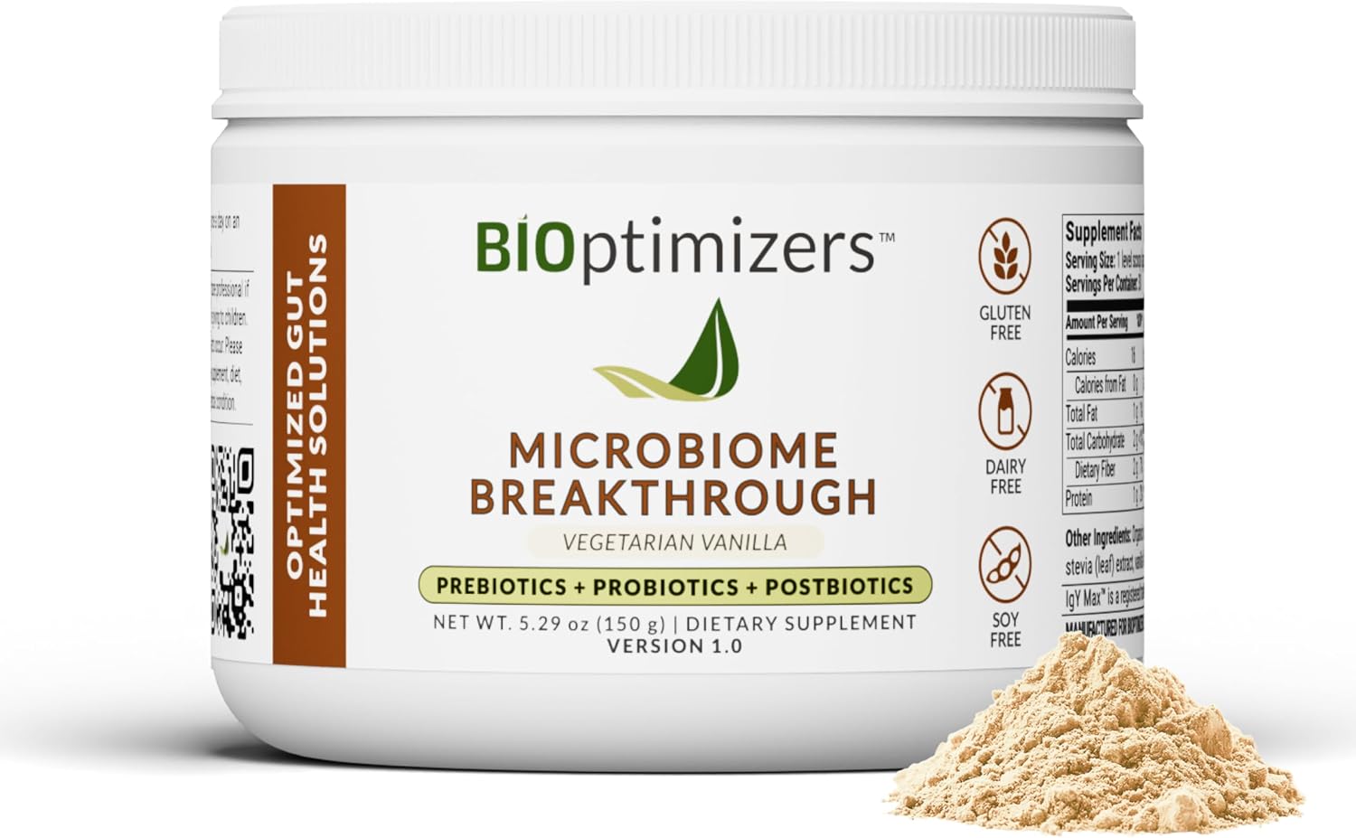 Microbiome Breakthrough® Polvo de Apoyo Digestivo – Vainilla Vegetariana – 30 Dosis