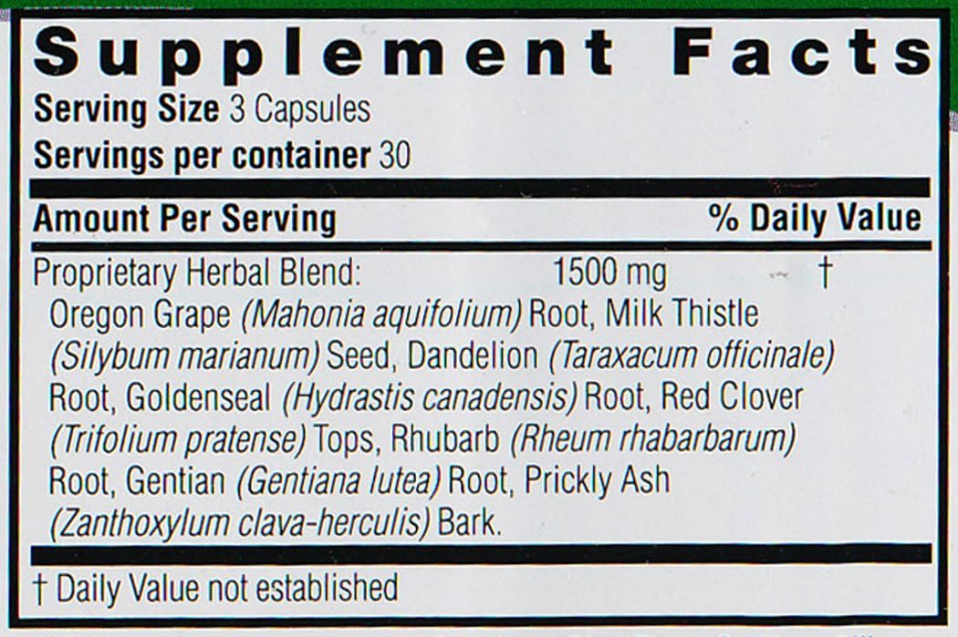 Nature's Answer Apoyo Hepático Combinación Herbal - 1500 mg, 90 Cápsulas