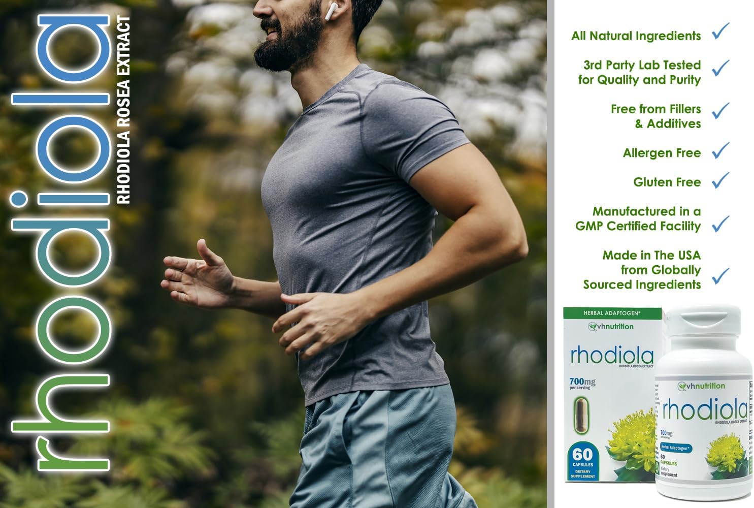 Rhodiola Rosea 3% Salidrósidos - 60 Cápsulas